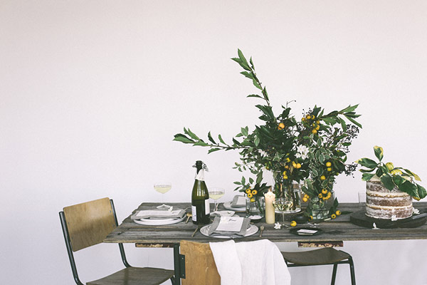 Une table de fête végétale