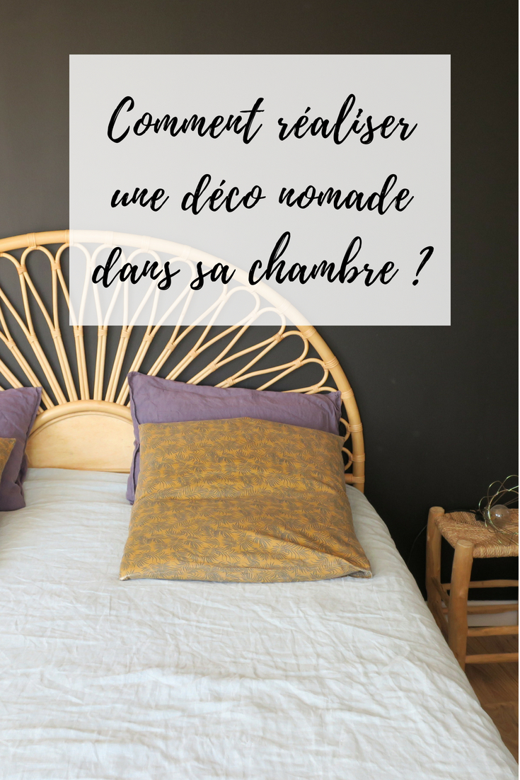 chambre déco nomade tête de lit rotin