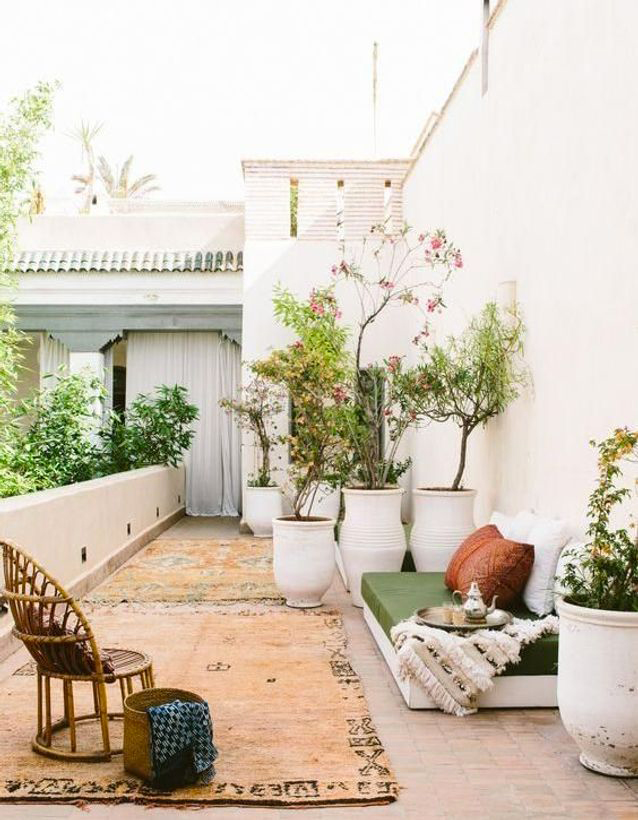 terrasse bohème blanc Méditerranée