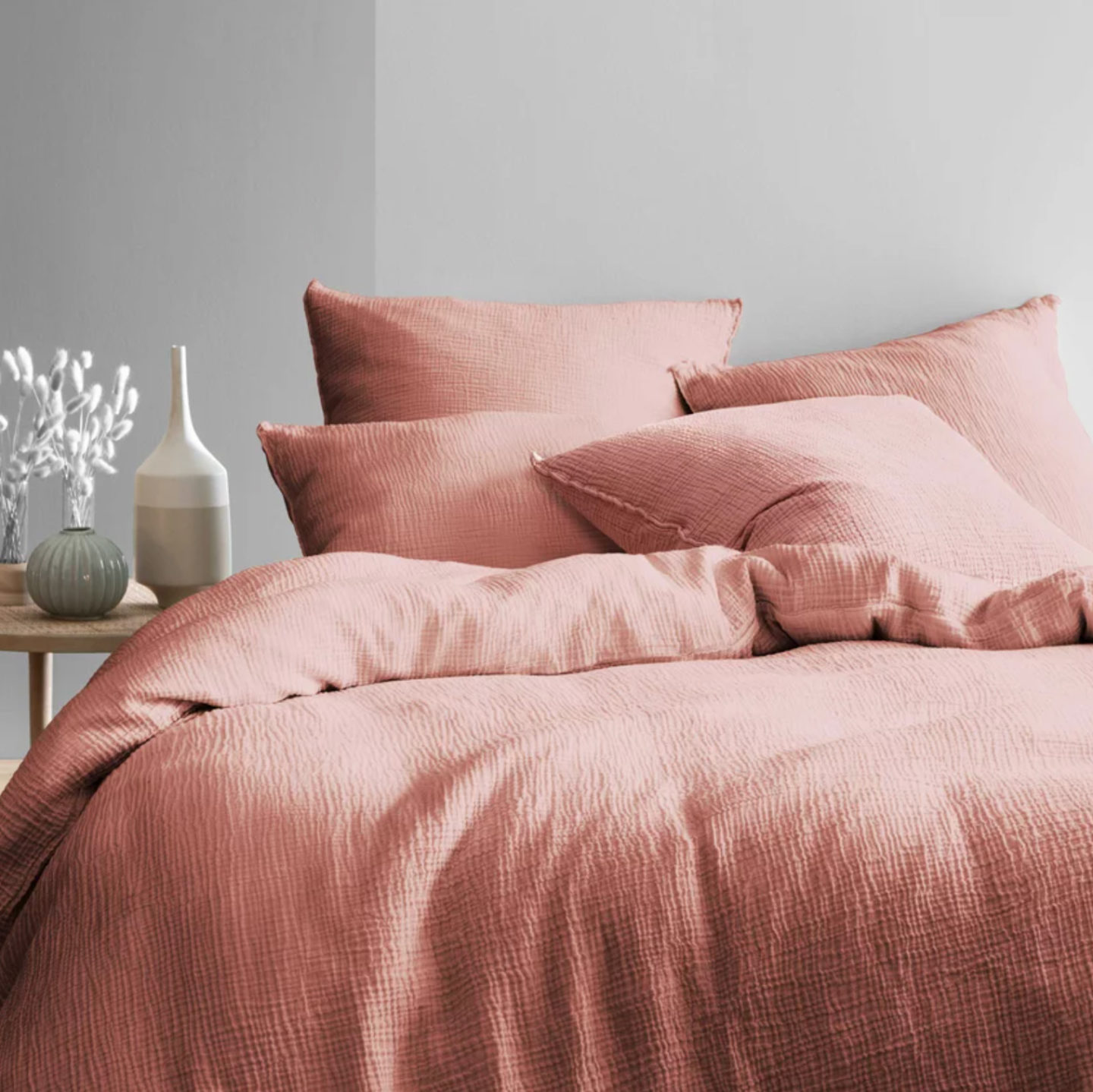 Taie d'oreiller Coton Percale & Lin • Blanc Cerise